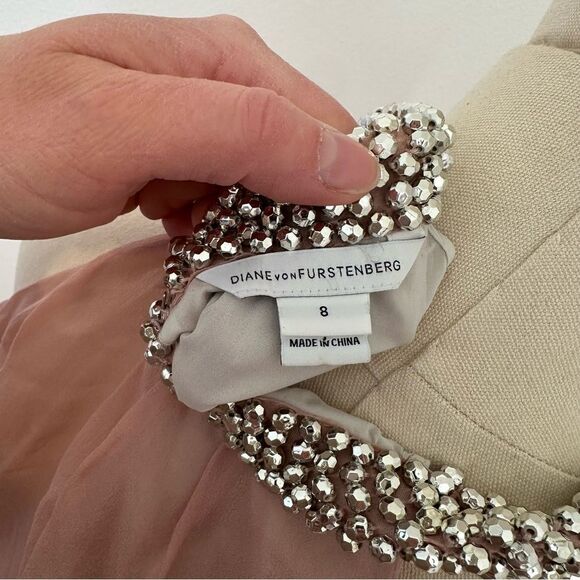 [Diane Von Furstenberg] NWT Pink Silk Dress - Size 8 - Picture 7 of 8